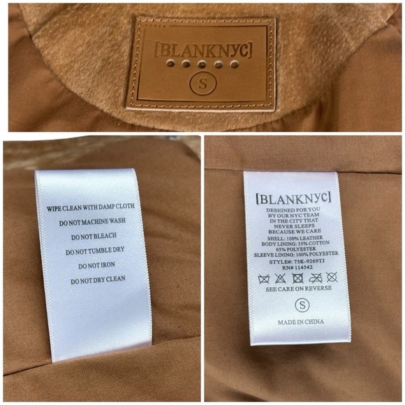 BLANK NYC COFFEE BEAN BROWN TAN SUEDE LEATHER CROPPED ZIP MOTO BIKER FALL JACKET - Picture 14 of 15
